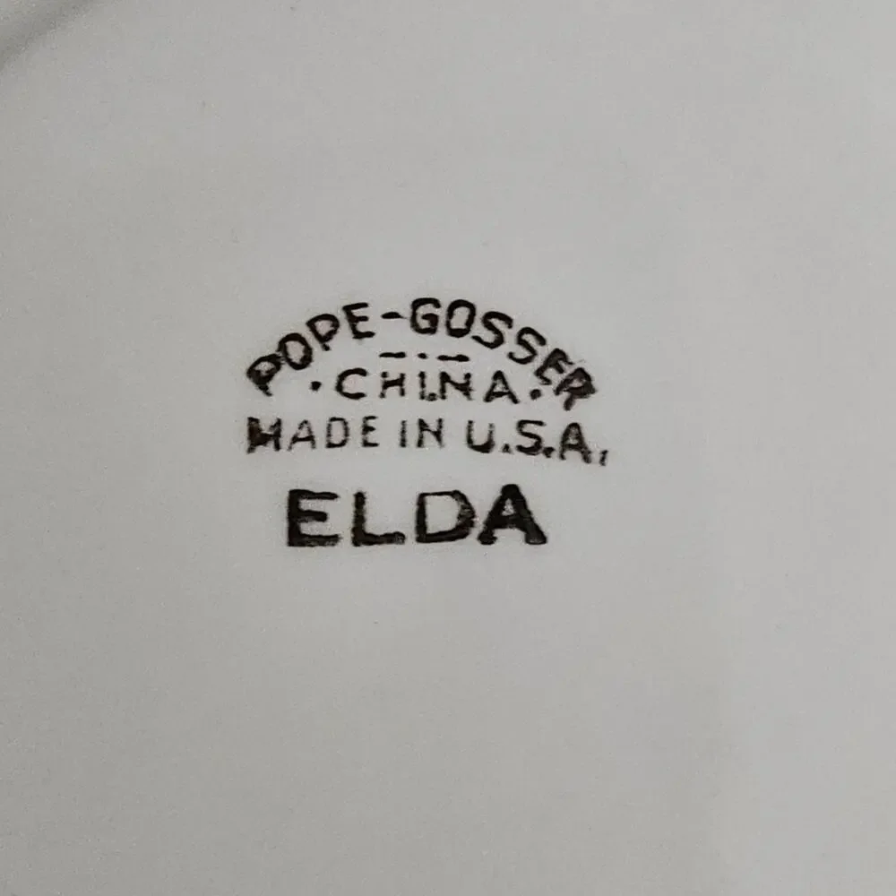Vintage Pope Gosser Elda Floral China Saucers Set of 4 Made in USA